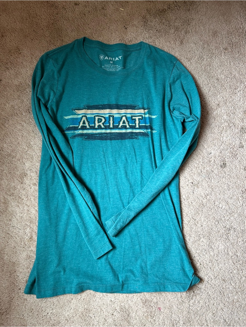 Ariat Long Sleeve Logo Tee - Teal/Blue